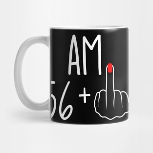 Vintage 57th Birthday I Am 56 Plus 1 Middle Finger Mug